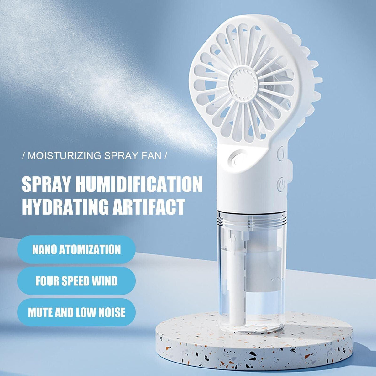 Rechargeable Misting Handheld Fan